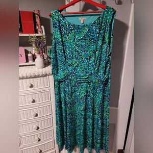 Cynthia Rowley Sequin Embellished Blue and Green Midi Sundress